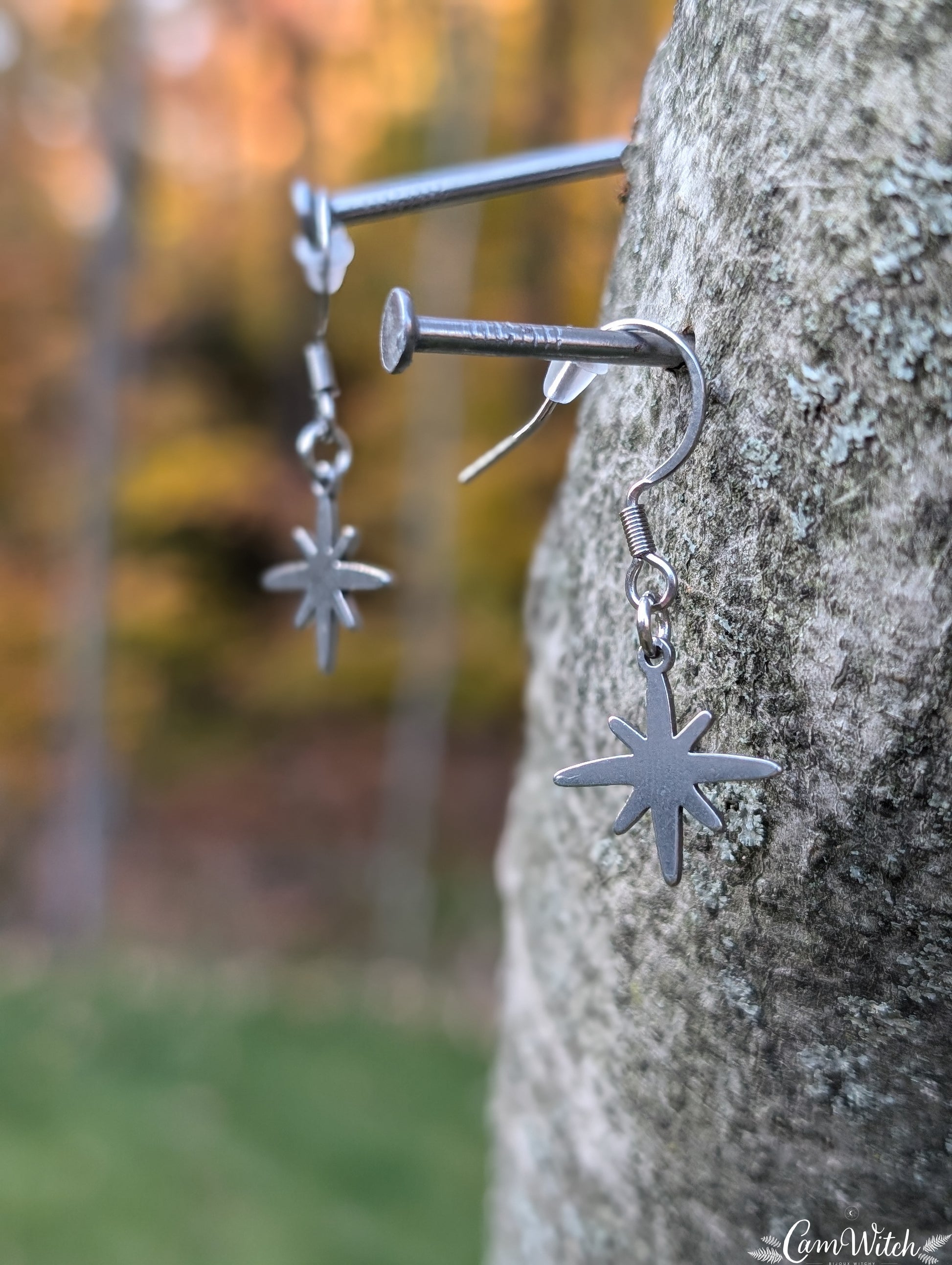 ASTERIA | Chainmail stainless steel earrings with star