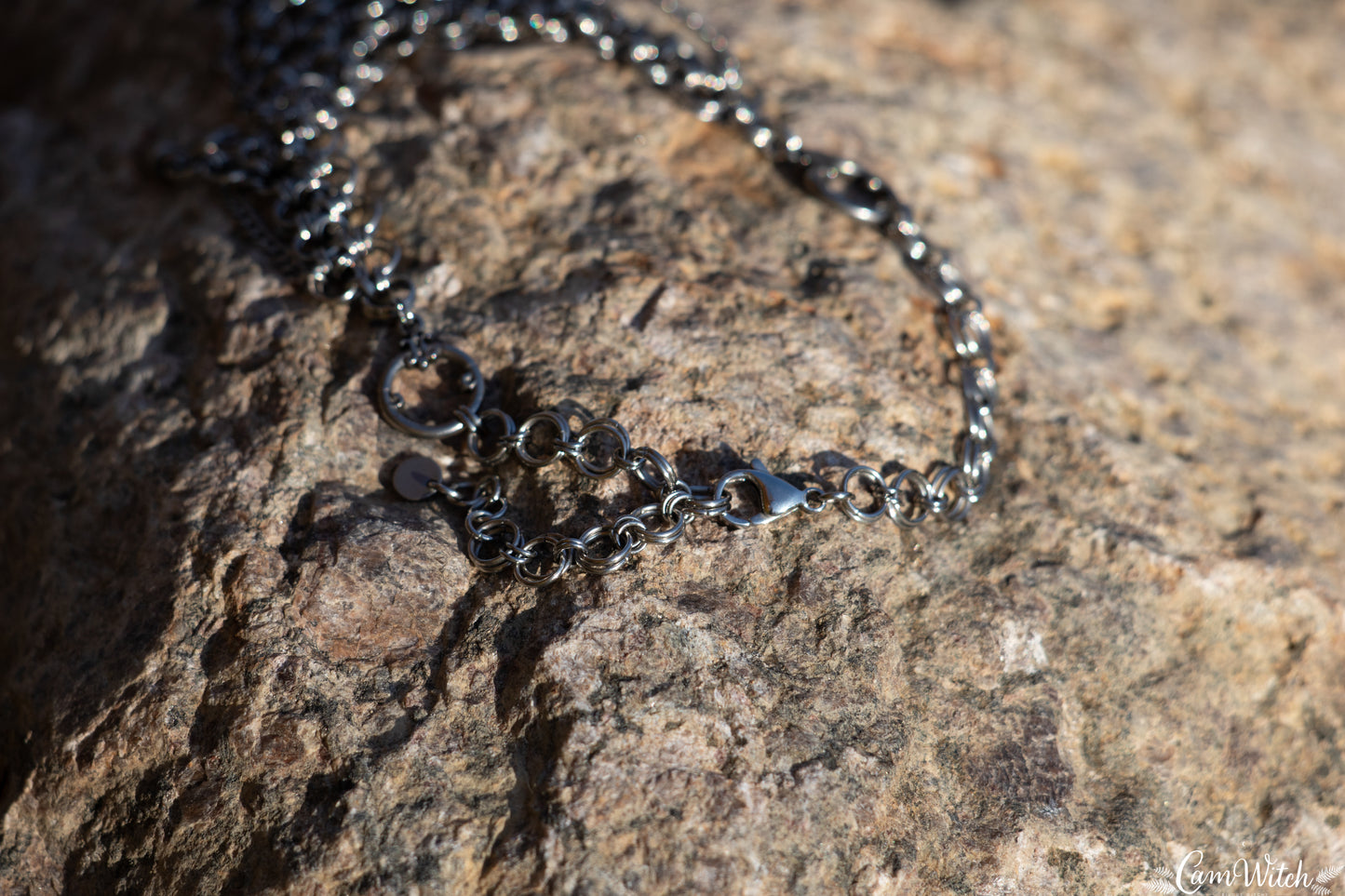 ARTEMIS | Chainmail stainless steel necklace with arrow charm