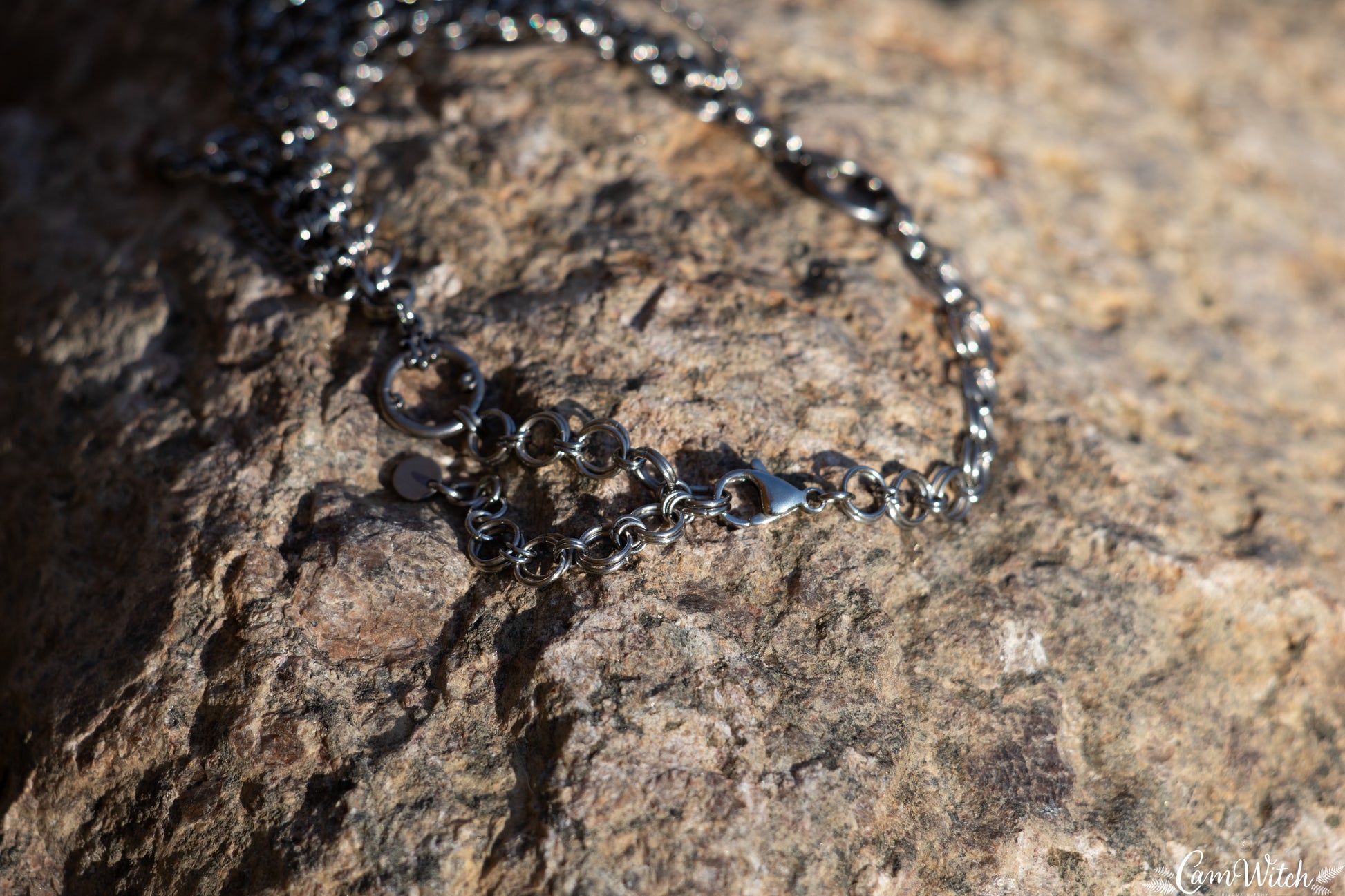 ARTEMIS | Chainmail stainless steel necklace with arrow charm