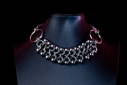Niké stainless steel gothic chainmail choker CamWitch