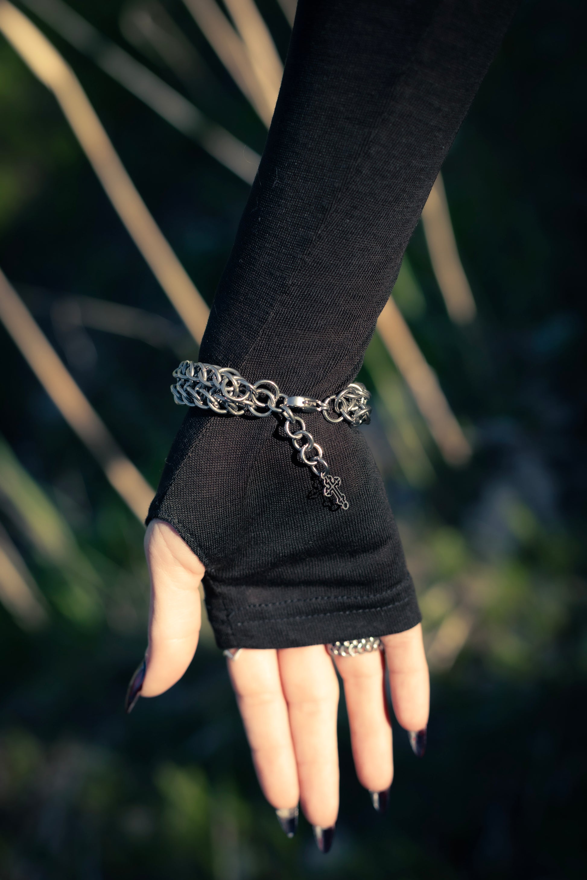Pray stainless steel gothic chainmail bracelet CamWitch