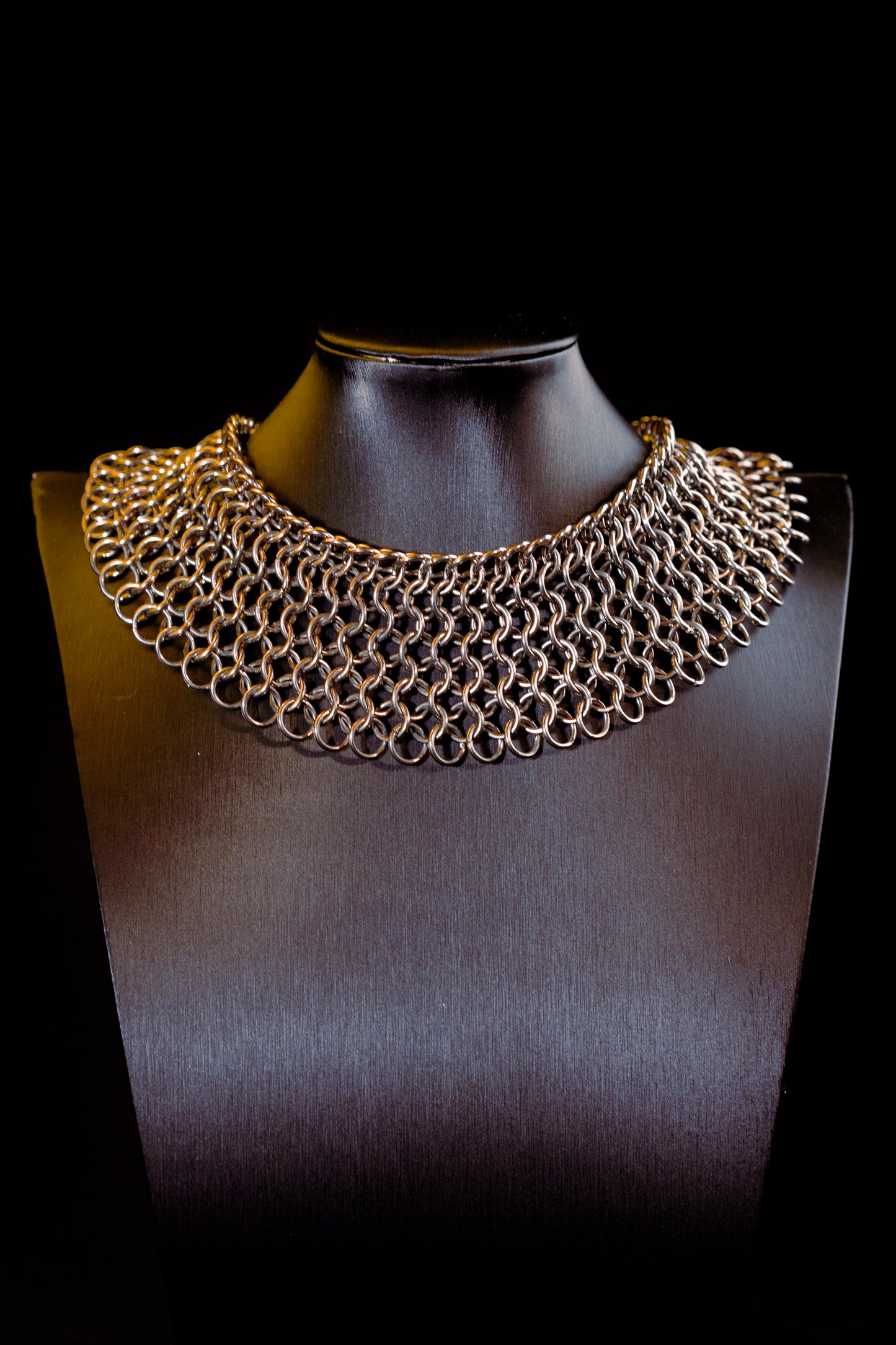 Sekhmet stainless steel gothic chainmail necklace CamWitch
