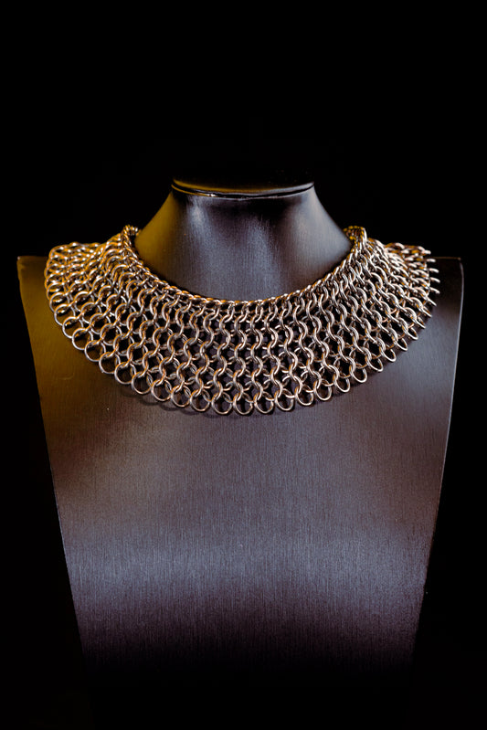Sekhmet stainless steel gothic chainmail necklace CamWitch