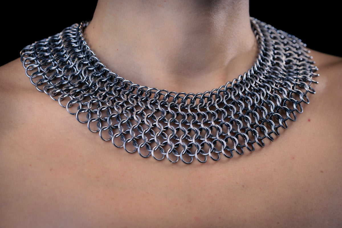 Sekhmet stainless steel gothic chainmail necklace CamWitch