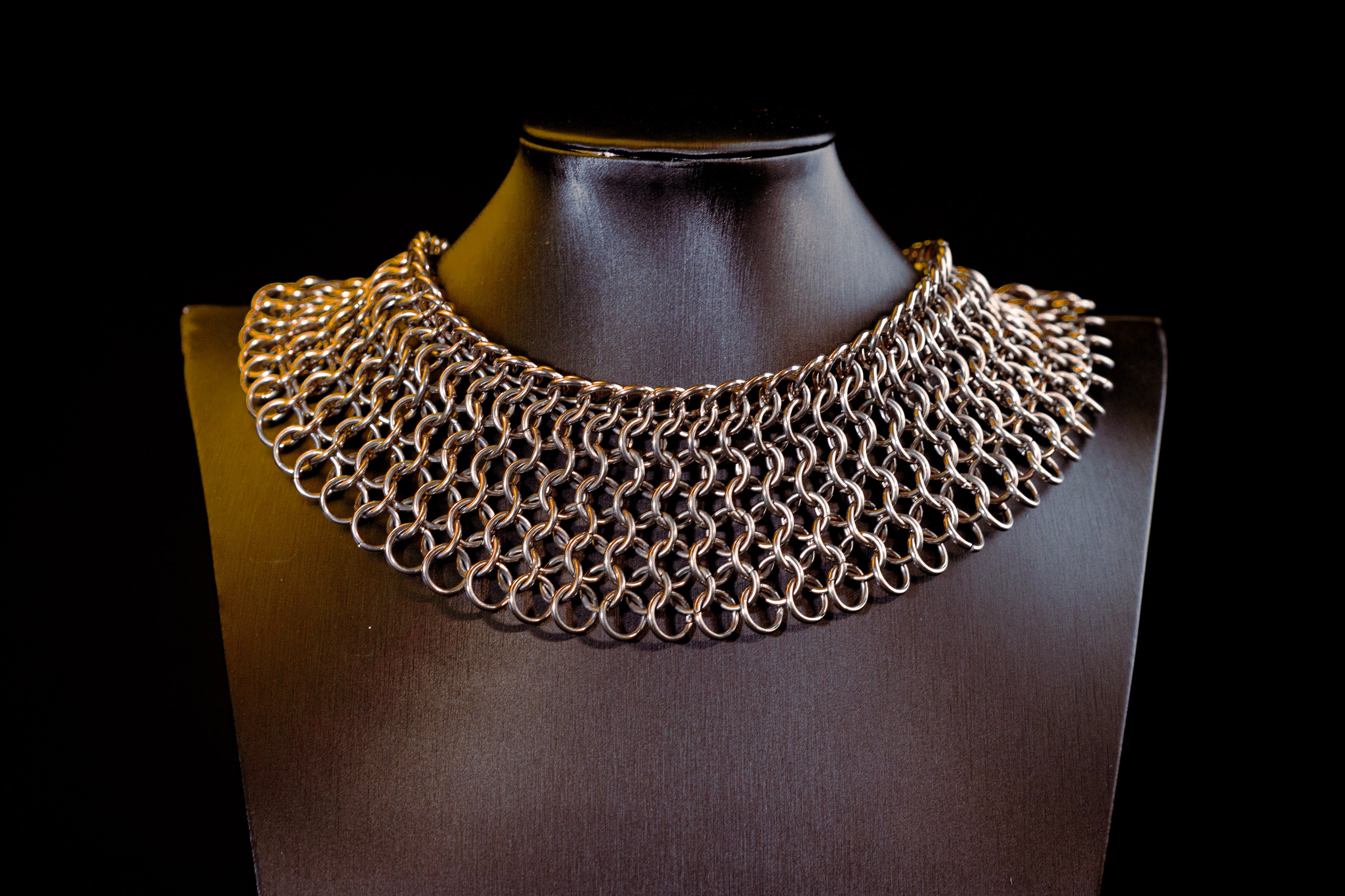 Sekhmet stainless steel gothic chainmail necklace CamWitch