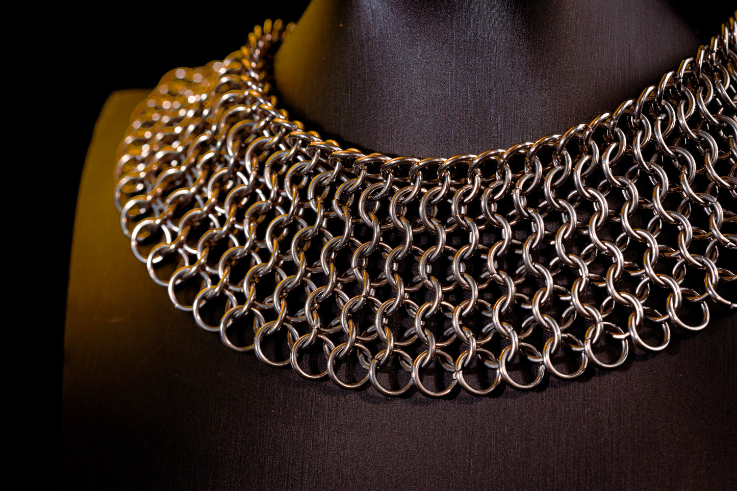 Sekhmet stainless steel gothic chainmail necklace CamWitch